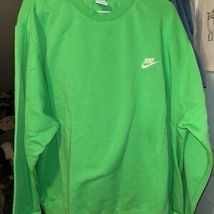 Men’s NIKE Crewneck Sweatshirt Bright Green Size XXL